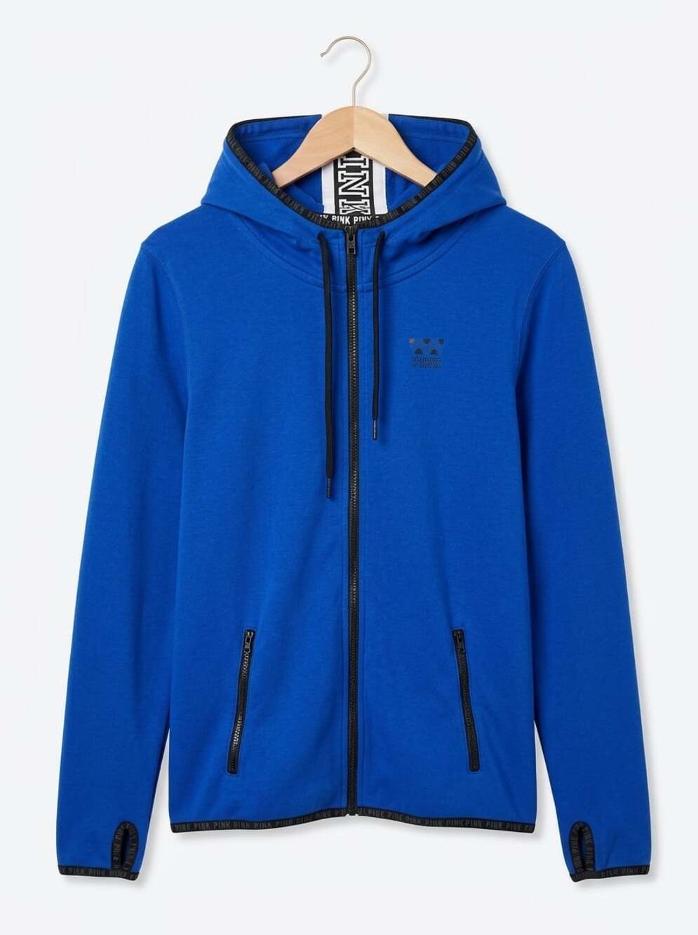 Victoria’s Secret PINK Logo Tape Full Zip Hooded Jacket 💙